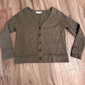 Two by Vince Camuto Olive Button-Up Cardigan
